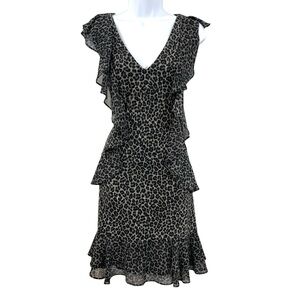 Michael Kors Leopard Print Ruffle Dress